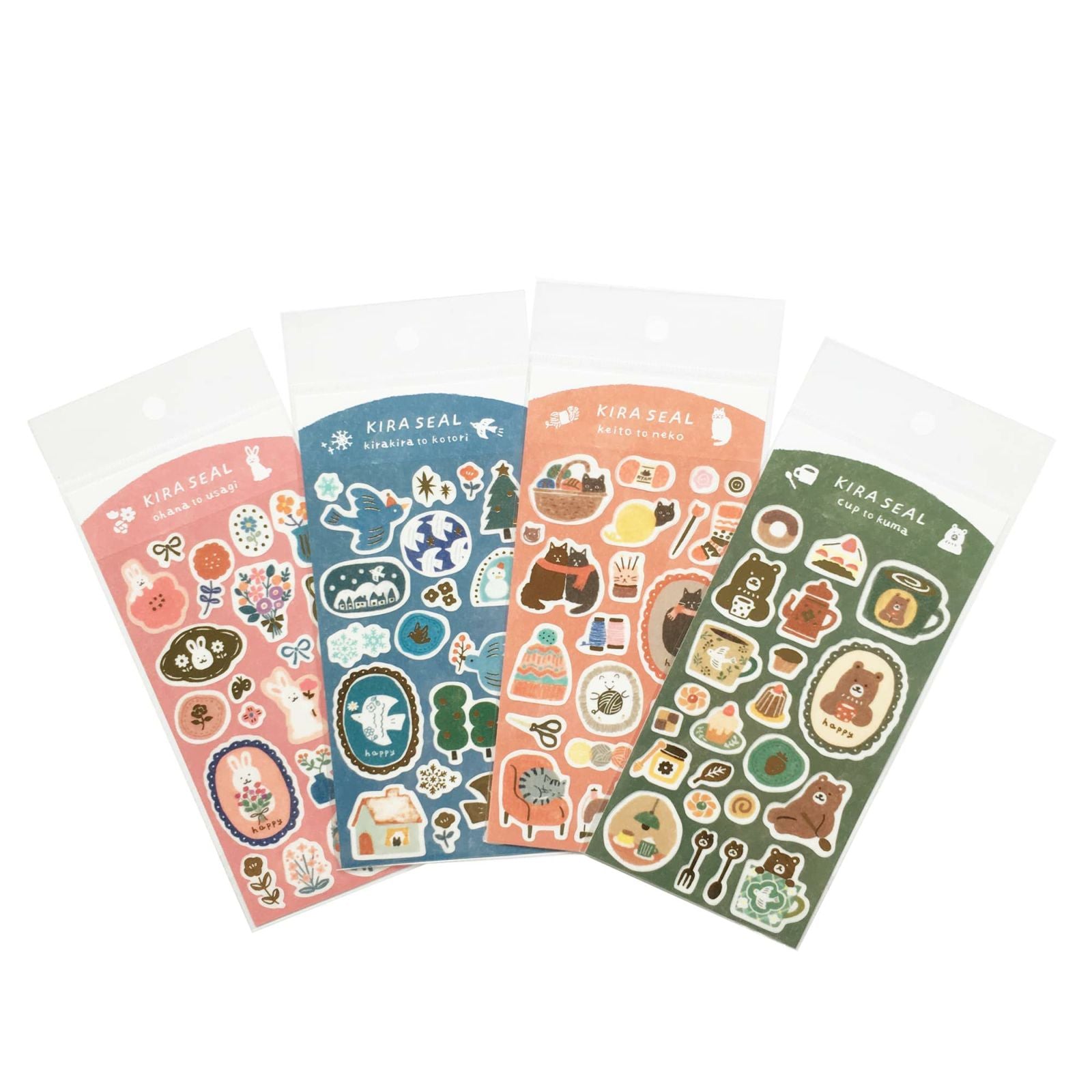 Furukawashiko Kira Seal Sticker - Flowers and Rabbits