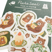 Furukawashiko Sticker Flakes - Cup and Bear