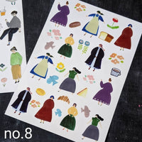 Cotori Cotori Sticker Sheet - #8 Girls in muted tone outfits