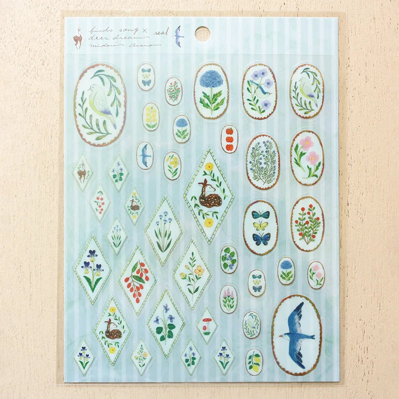 Midori Asano Stickers - Birds Song x Deer Dream
