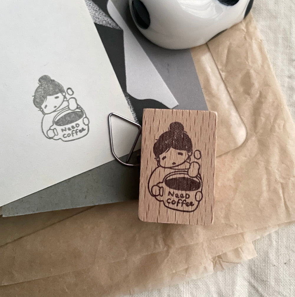 msbulat Rubber Stamp - Need coffee / 咖啡续命