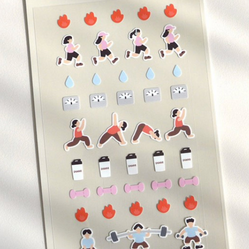 Suatelier Sticker - 123 Deco.15 - Workout