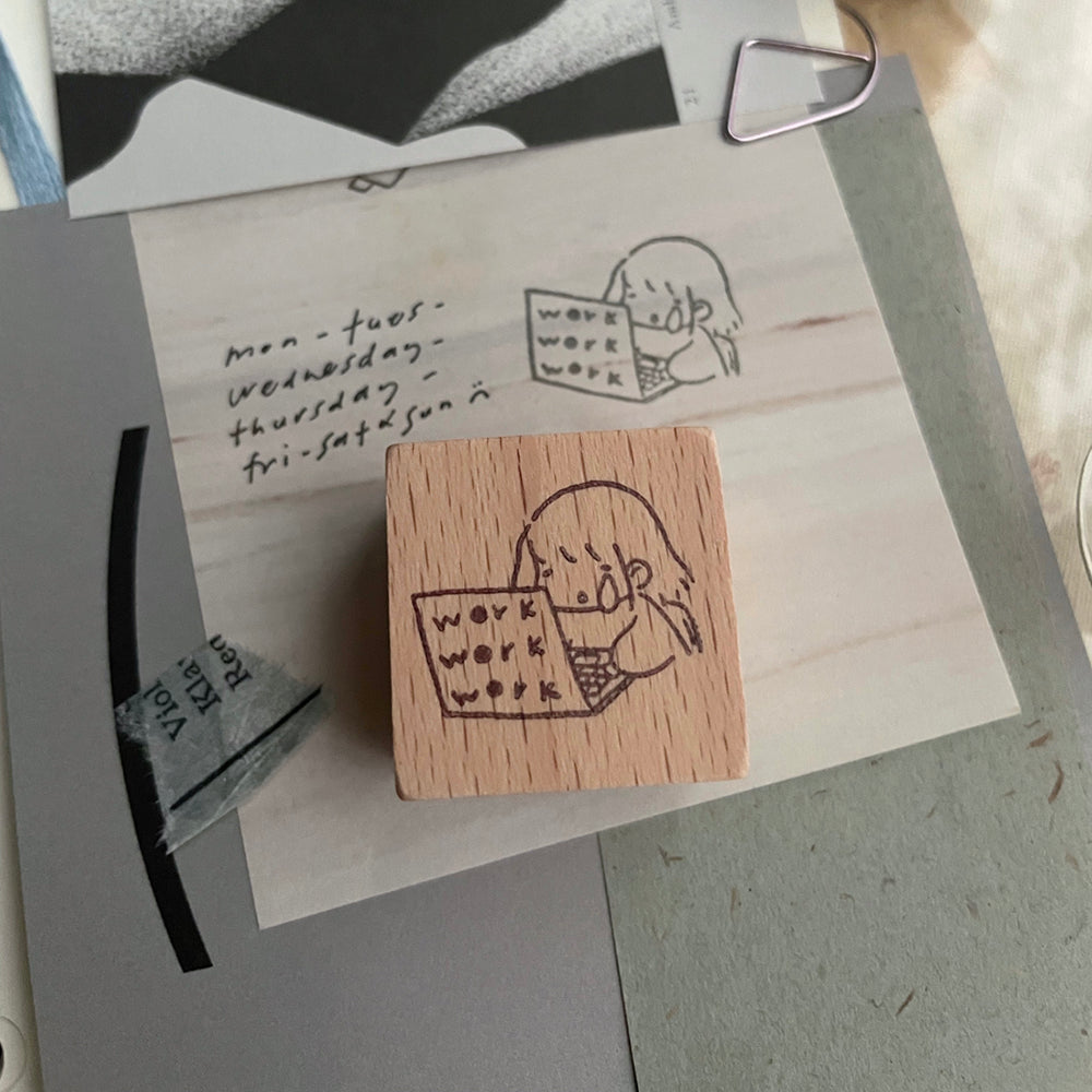 msbulat Rubber Stamp - Work work work / 忙忙忙