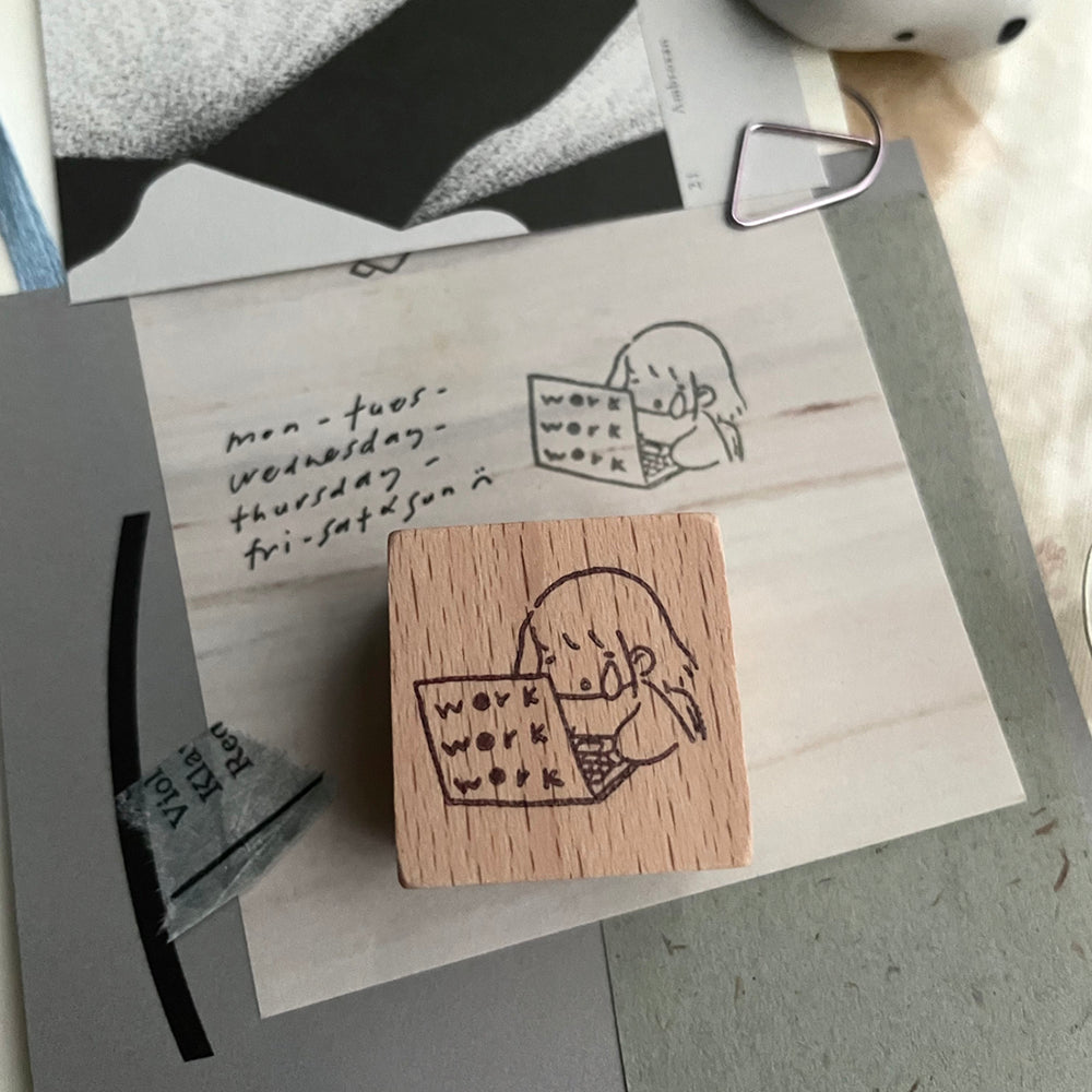 msbulat Rubber Stamp - Work work work / 忙忙忙