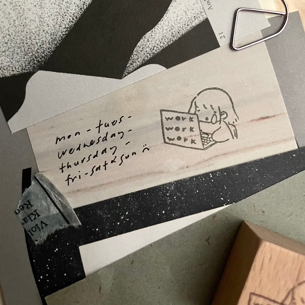msbulat Rubber Stamp - Work work work / 忙忙忙