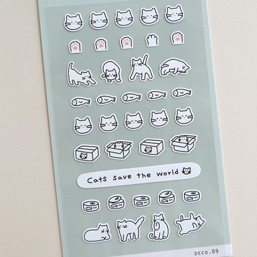 Korean Cute Suatelier Sticker - 116 Deco.09 - Cat