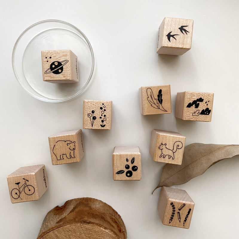 Maotu Wooden Block Rubber Stamp - 10 options