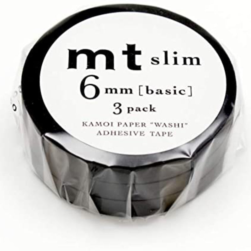 MTSLIM22 MT Slim 6mm Washi Tape Set J Matte Black