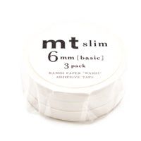 MTSLIM23 MT Slim 6mm Washi Tape Set K Matte White