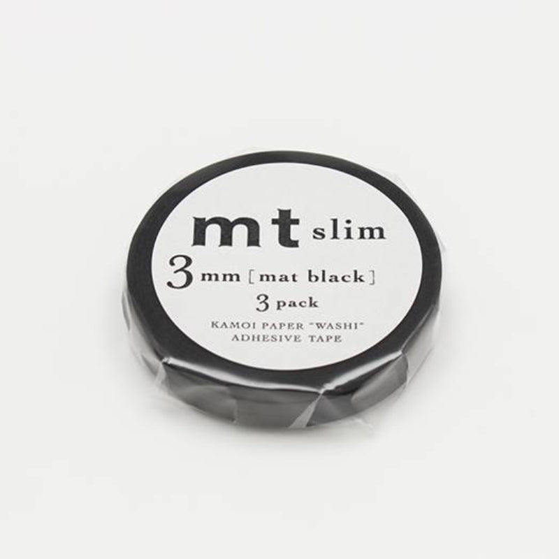 MTSLIMS11 MT Slim 3mm Washi Tape Set Matte Black