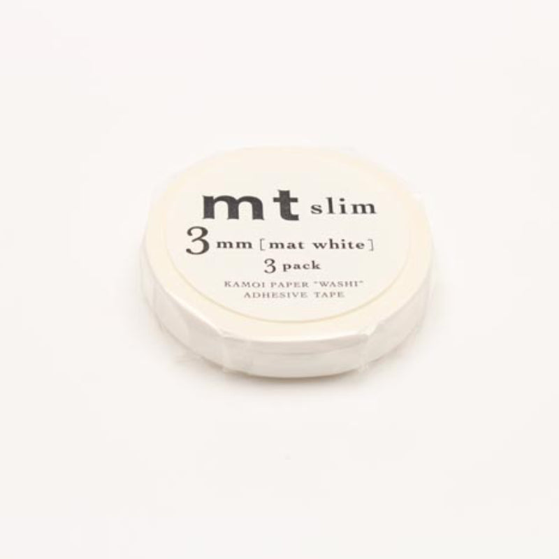 MTSLIMS12 MT Slim 3mm Washi Tape Set Matte White