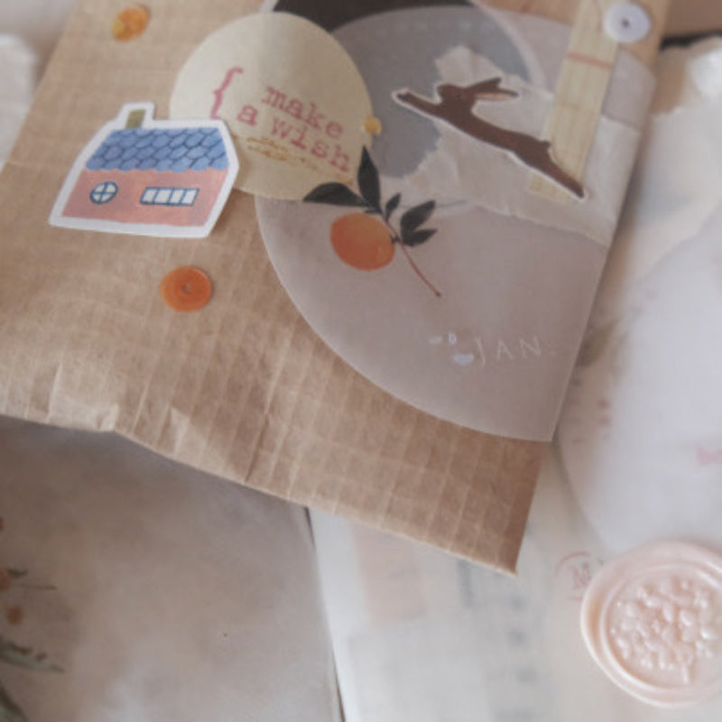 Mossland 苔岛 MOON Monthly Calendar - Japanese Mino Washi Paper 美濃和紙 / Translucent Paper