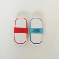 20320-09 20320-10 Classiky 倉敷意匠 Octagon Framed Letterpress Label Card - Red / Blue