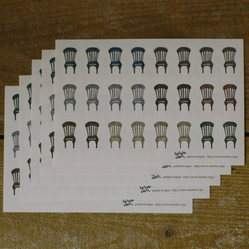 45333-03 Classiky 倉敷意匠 x Mihoko Seki Sticker Seals - Chairs