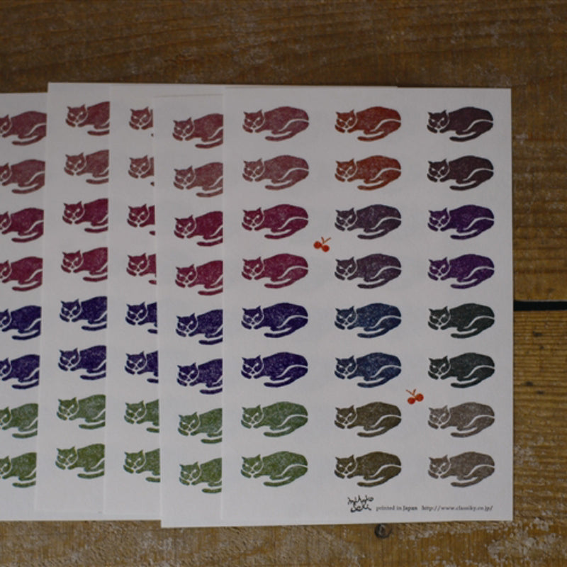 45333-04 Classiky 倉敷意匠 x Mihoko Seki Sticker Seals - Cats