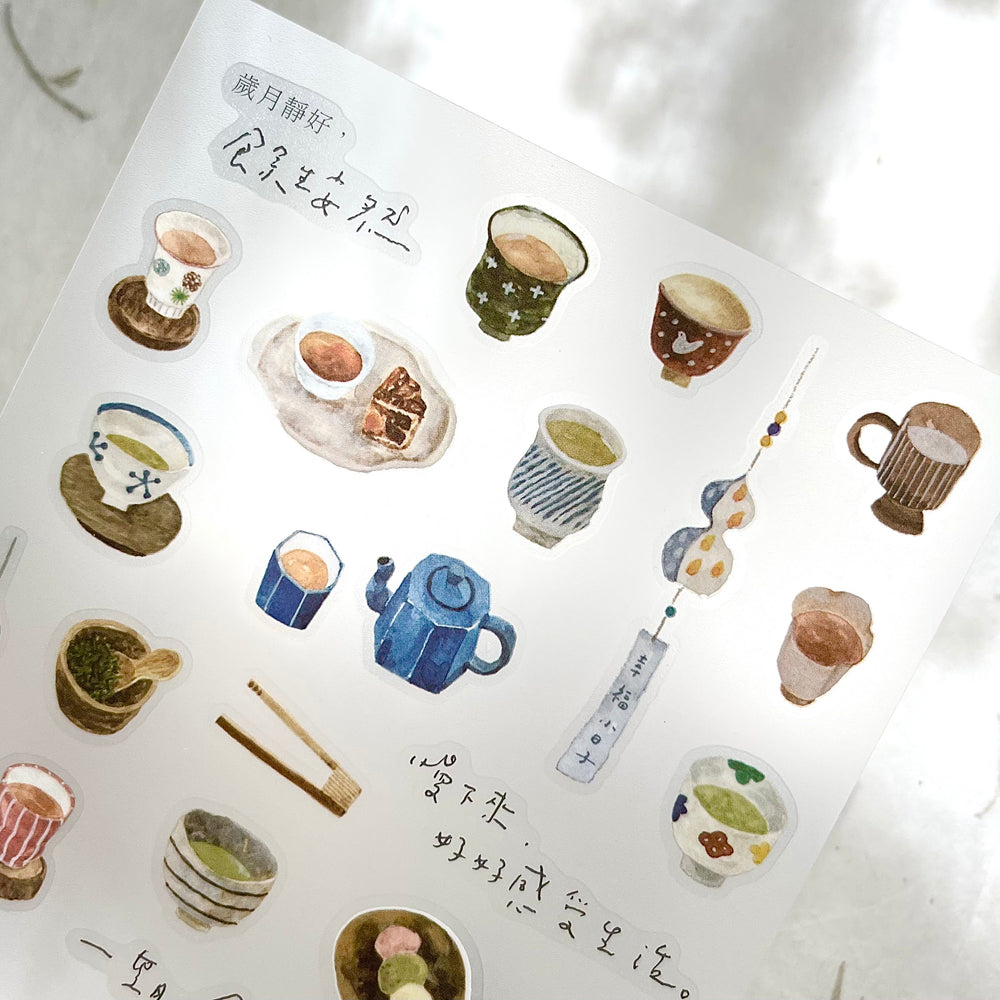 Pion Rub-on Transfer Sticker - Tea house 茶屋 轉印_4