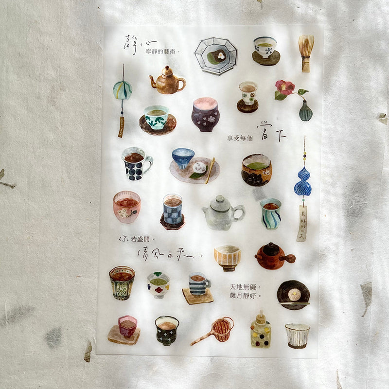 Pion Rub-on Transfer Sticker - Tea house 茶屋 轉印_5