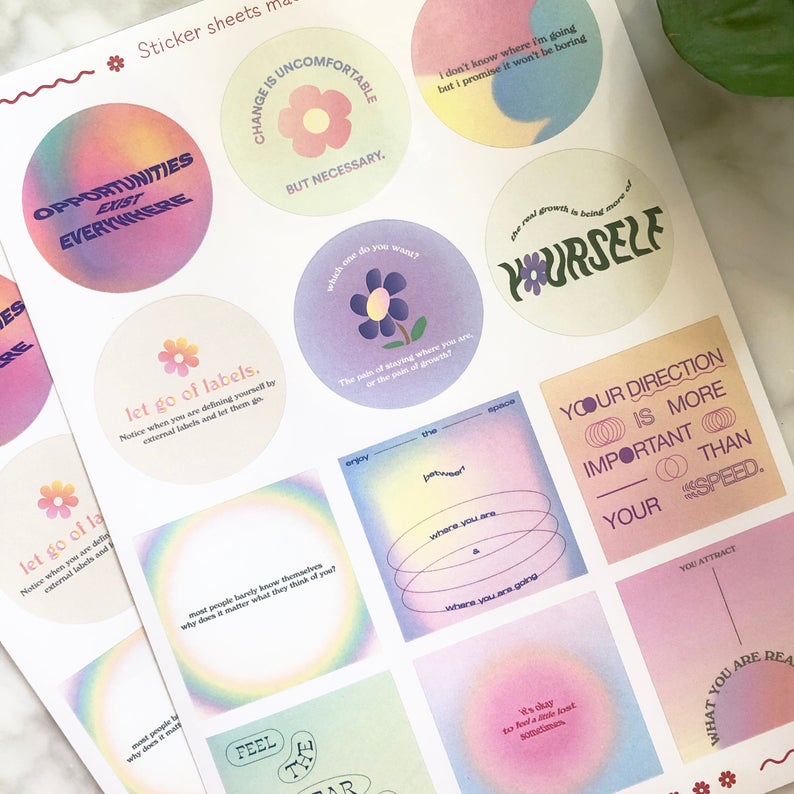 ArtsbyFion Sticker Sheet - Inspirational & Motivational Quotes