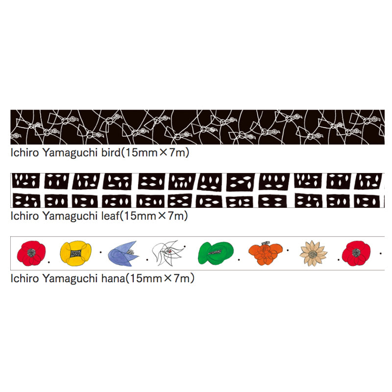 MT masking tape x Yamaguchi Ichiro Washi Tape MTYAMA01 Bird | MTYAMA02 Leaf | MTYAMA03 Hana